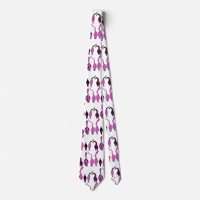 Cravate Motif de boutons de chats violets (Devant)