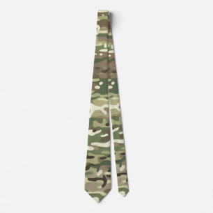 Cravate Motif de camouflage forestier vert bois