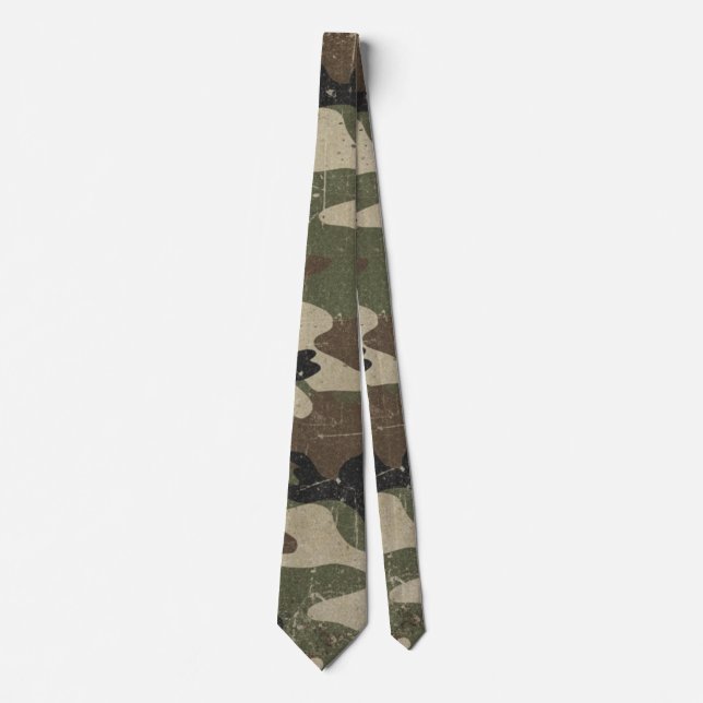 Cravate Motif de camouflage militaire rétro (Devant)