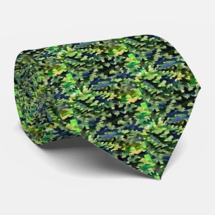 Cravate Motif de camouflage vert et bleu