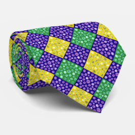 Cravate Motif de carnaval de diamant de harlequin de mardi
