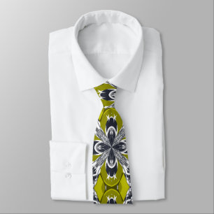 Cravate Motif de carrelage répétitif jaune gris et blanc s