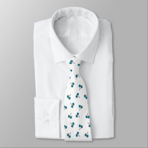 Cravate motif de cerisier bleu