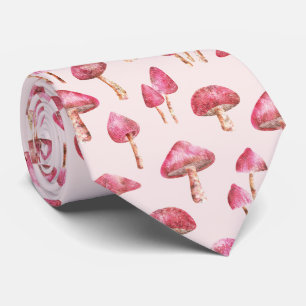 Cravate Motif de champignons roses