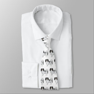 Cravate Motif de chien Phalène tricolore Amoureux de chien