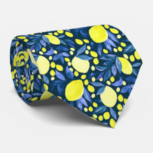 Cravate Motif de citron agrumes méditerranéen
