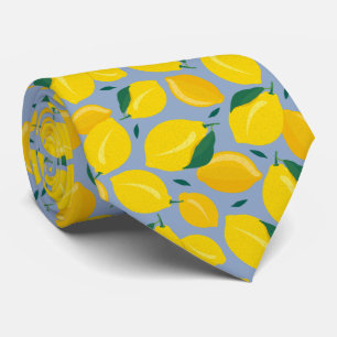 Cravate Motif de citron agrumes méditerranéen