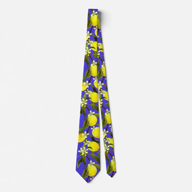 Cravate Motif de citron sicilien fort (Devant)