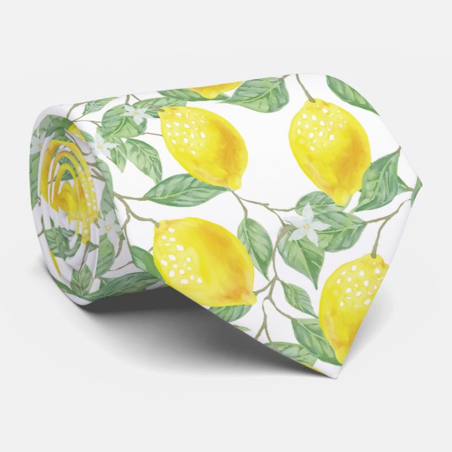 Cravate Motif de citronnier (Roulé)