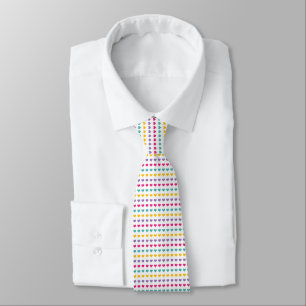 Cravate Motif de cœur : bleu, rose, jaune et violet
