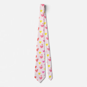 Cravate Motif de cœurs aquarelles colorés mignons