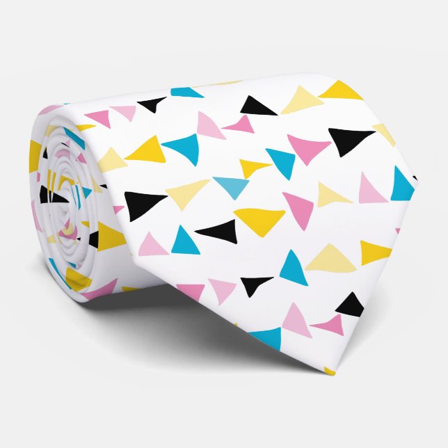 Cravate Motif de confetti géométrique moderne (Roulé)