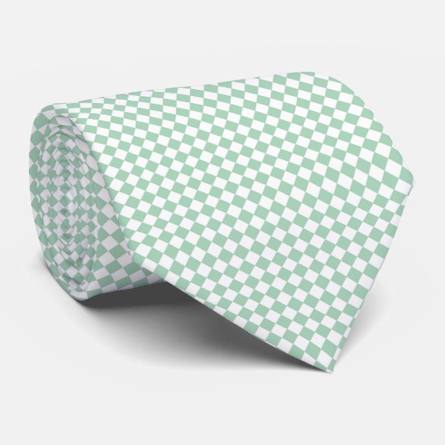 Cravate Motif de contrôle du diamant blanc vert (Roulé)