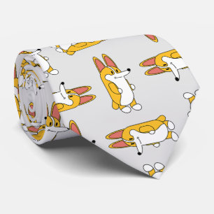 Cravate Motif de corgi dessiné drôle