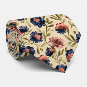 Cravate Motif de coup de pinceau floral pictural
