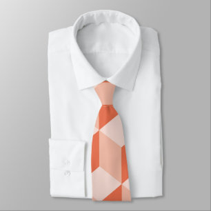 Cravate Motif de cube isométrique en corail vivant