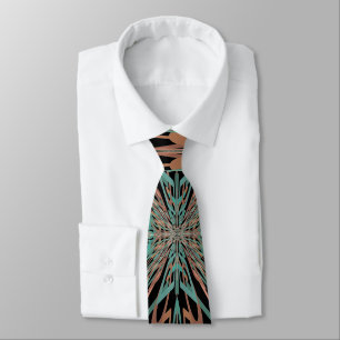 Cravate Motif de dessin de ligne Turquoise de rouille Sud-