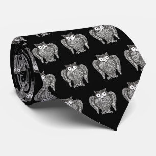 Cravate Motif de dessin d'Owl Sketch
