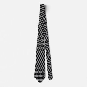 Cravate Motif de diamants gris et noir