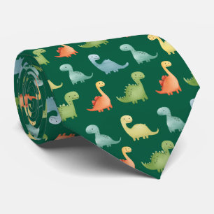 Cravate Motif de dinosaure à l'aquarelle mignon
