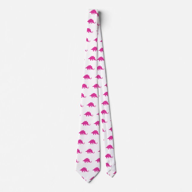 Cravate Motif de dinosaures roses (Devant)