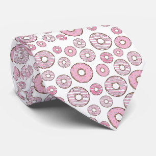 Cravate Motif De Donuts, Donuts Roses, Saupoudrages