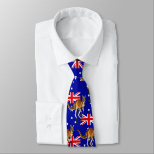 Cravate Motif de drapeau australien kangourou