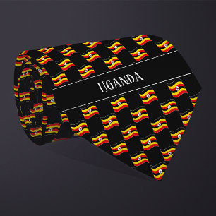 Cravate Motif de drapeau ondulé de l'Ouganda