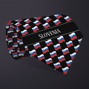 Cravate Motif de drapeau ondulé de Slovénie