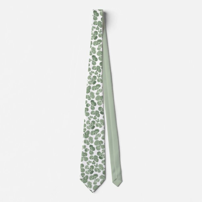Cravate Motif de fermeture Shamrock aquarelle (Devant)