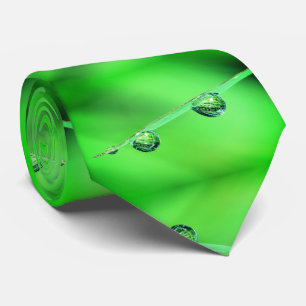 Cravate Motif de feuillage vert goutte d'eau