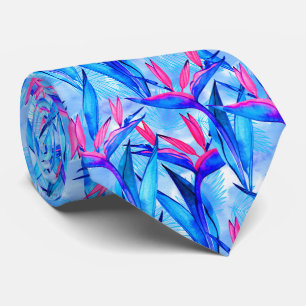Cravate motif de feuille tropicale rose cool