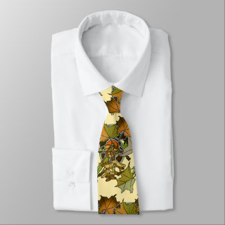 Cravate Motif de feuilles d'érable Art Nouveau Alphonse Mu