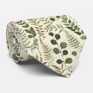 Cravate Motif de feuilles pressées botaniques – Impression