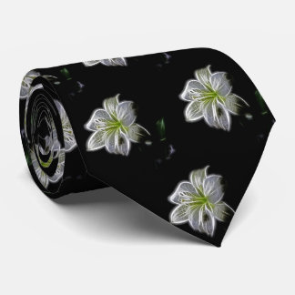 Cravate Motif de fleur blanche de beauté