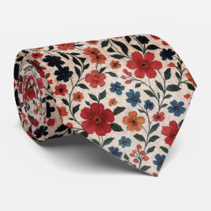 Cravate Motif de fleur de prairie lumineuse