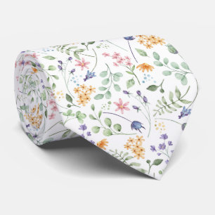 Cravate Motif de fleurs d'aquarelle