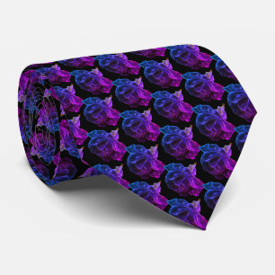 Cravate Motif de fleurs d'art Abstrait rose