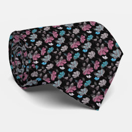 Cravate Motif de fleurs et de papillons