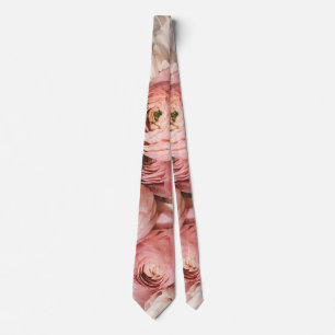 Cravate Motif de fleurs professionnel floral rose