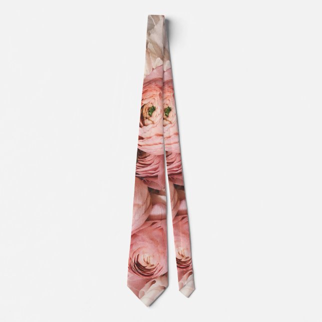 Cravate Motif de fleurs professionnel floral rose (Devant)