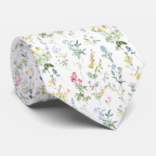 Cravate Motif de fleurs sauvages botaniques