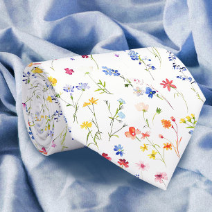 Cravate Motif de fleurs sauvages lumineuses