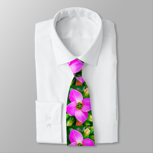 Cravate Motif de fleurs tropicales roses (Attaché)