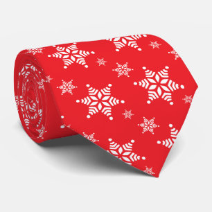 Cravate Motif de flocon de neige, Flakes blancs, Neige, Ro