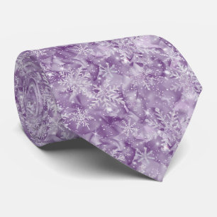 Cravate Motif de flocon de neige pourpre