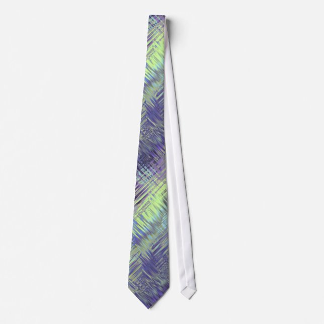 Cravate Motif de fluides bleu tanzanite (Devant)