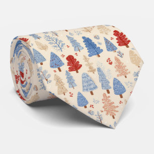 Cravate Motif de forêt scandinave en hiver (1)