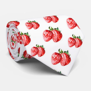 Cravate motif de fraises cool carrelé