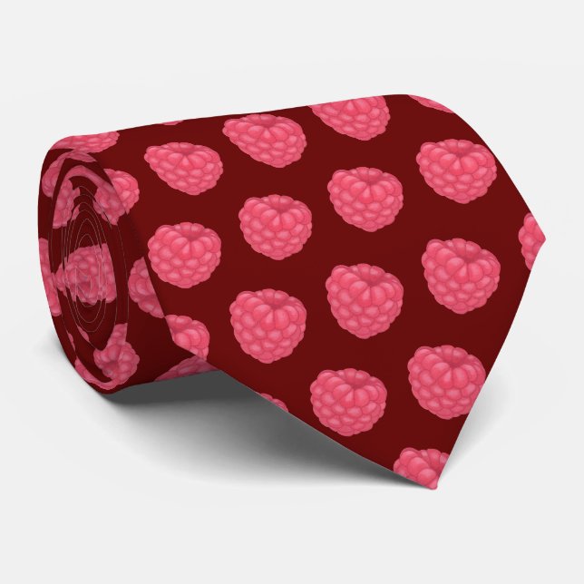 Cravate motif de framboise carrelé (Roulé)